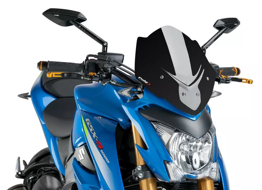 16 for Suzuki GSX-S1000 PUIG Windscreen Naked New Gen Sport Black
