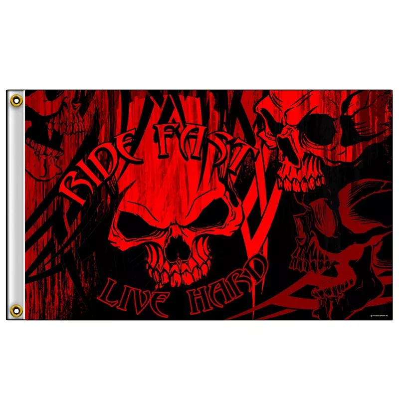 Hot Leathers FGA1082 Over The Top Skulls Flag