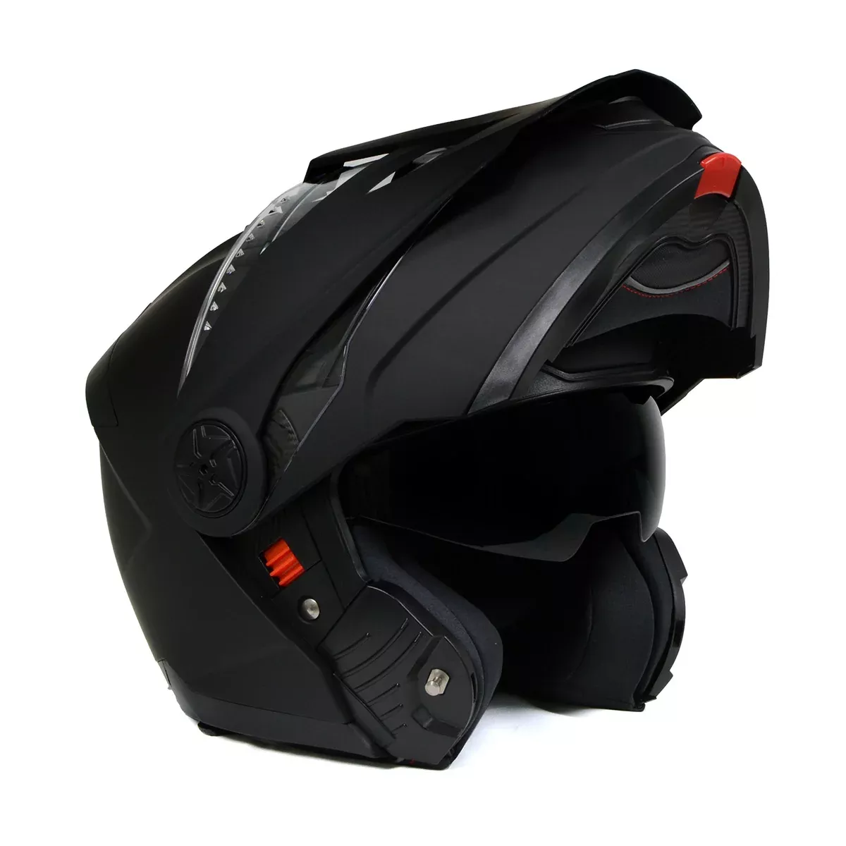 Milwaukee Helmets MPH9820DOT Flat Black Ominous Dual Sport Advanced Motorcycle Modular Helmet Biker