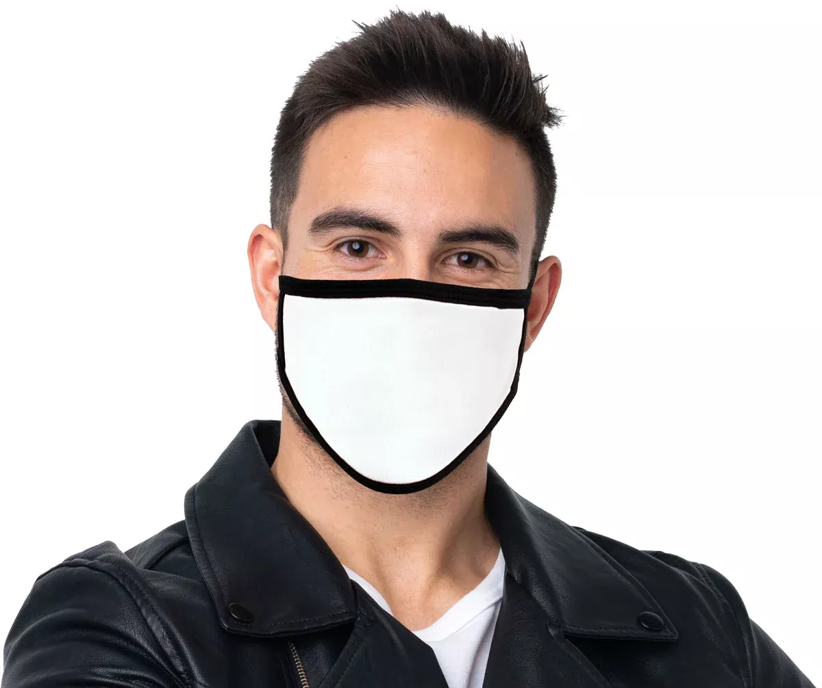 Milwaukee Leather MP7924FM (Multi-Pack) 'White with Black Trim' USA Made 100 % Cotton Protective Face Mask
